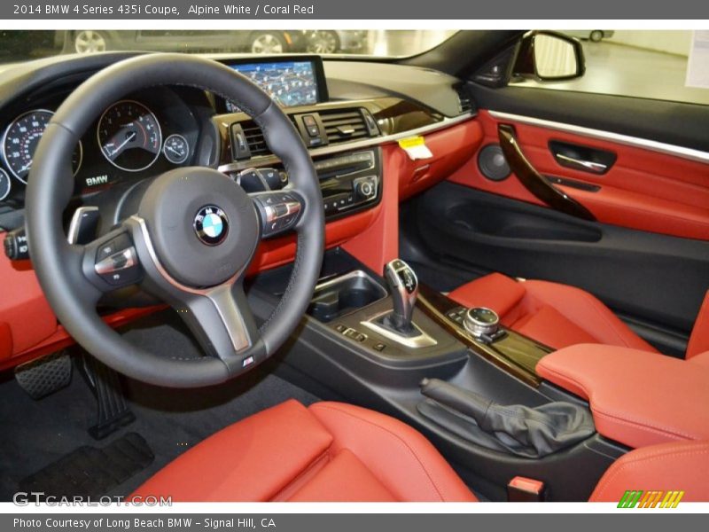 Alpine White / Coral Red 2014 BMW 4 Series 435i Coupe