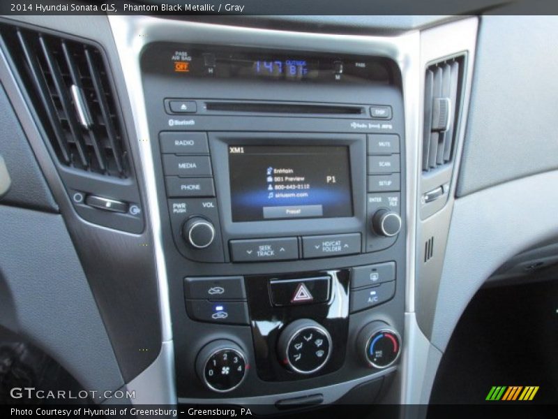 Phantom Black Metallic / Gray 2014 Hyundai Sonata GLS