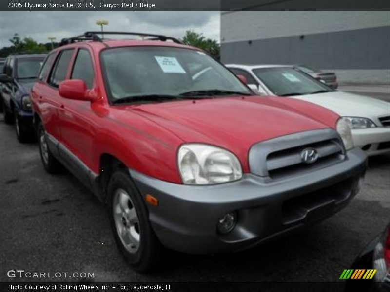 Canyon Red / Beige 2005 Hyundai Santa Fe LX 3.5