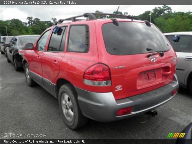 Canyon Red / Beige 2005 Hyundai Santa Fe LX 3.5