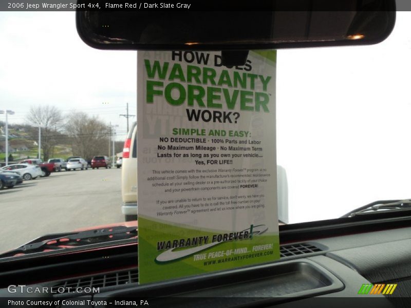 Flame Red / Dark Slate Gray 2006 Jeep Wrangler Sport 4x4