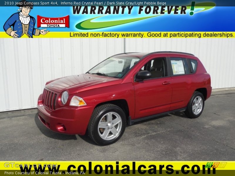 Inferno Red Crystal Pearl / Dark Slate Gray/Light Pebble Beige 2010 Jeep Compass Sport 4x4