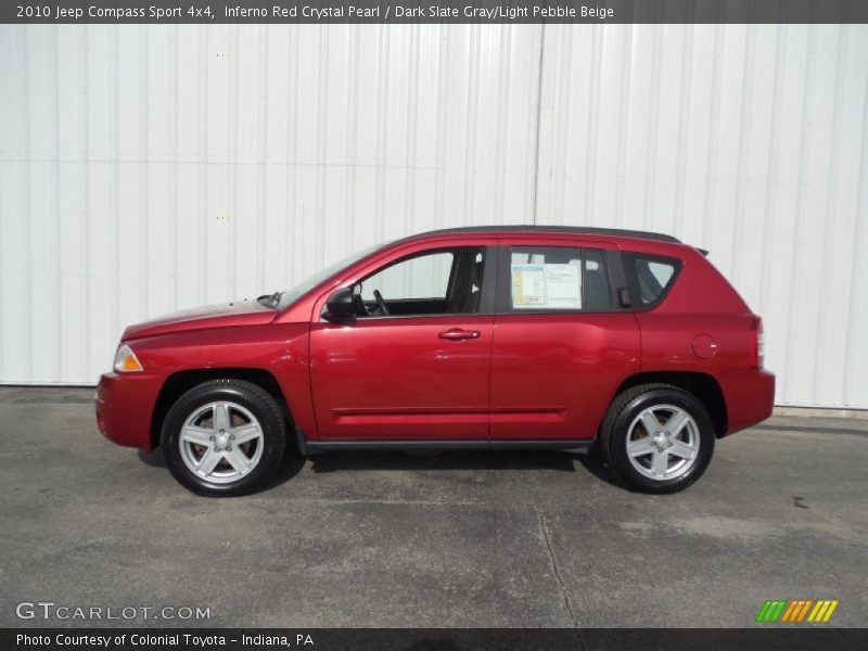 Inferno Red Crystal Pearl / Dark Slate Gray/Light Pebble Beige 2010 Jeep Compass Sport 4x4