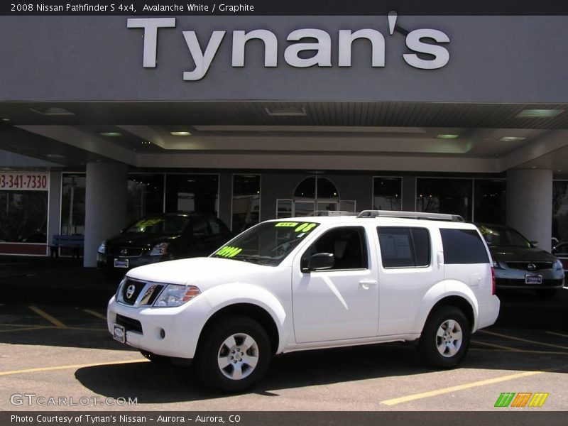 Avalanche White / Graphite 2008 Nissan Pathfinder S 4x4