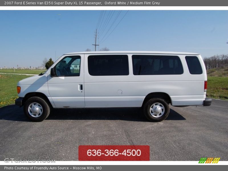 Oxford White / Medium Flint Grey 2007 Ford E Series Van E350 Super Duty XL 15 Passenger