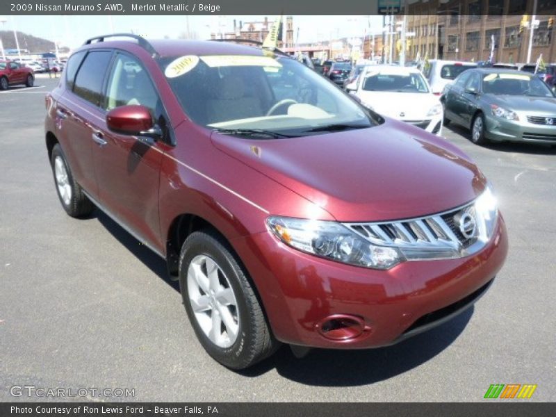 Merlot Metallic / Beige 2009 Nissan Murano S AWD