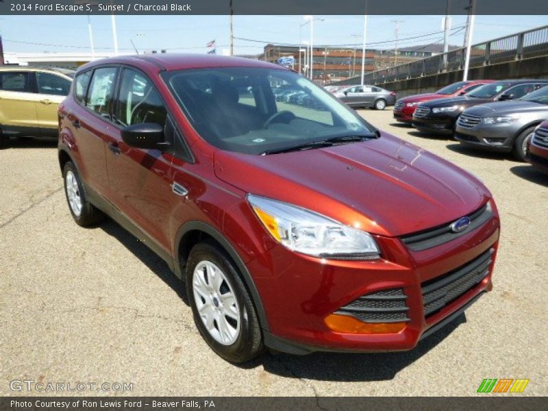 Sunset / Charcoal Black 2014 Ford Escape S