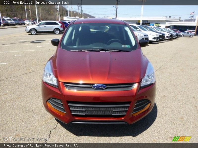 Sunset / Charcoal Black 2014 Ford Escape S