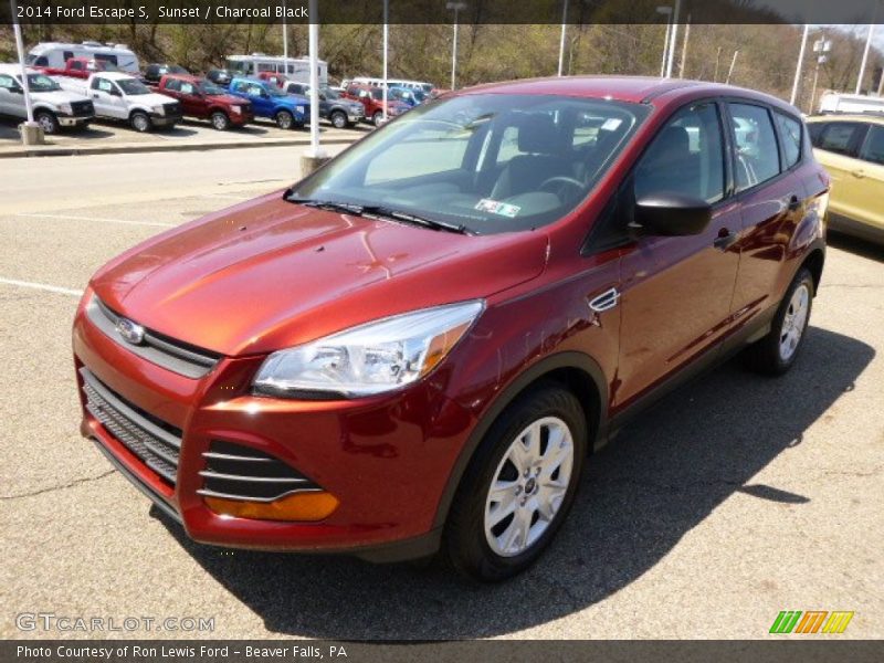 Sunset / Charcoal Black 2014 Ford Escape S