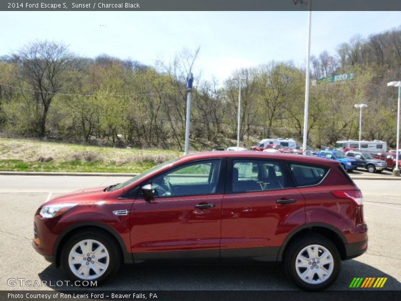 Sunset / Charcoal Black 2014 Ford Escape S