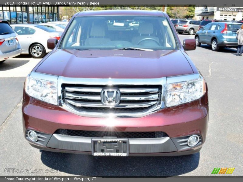 Dark Cherry Pearl / Beige 2013 Honda Pilot EX 4WD