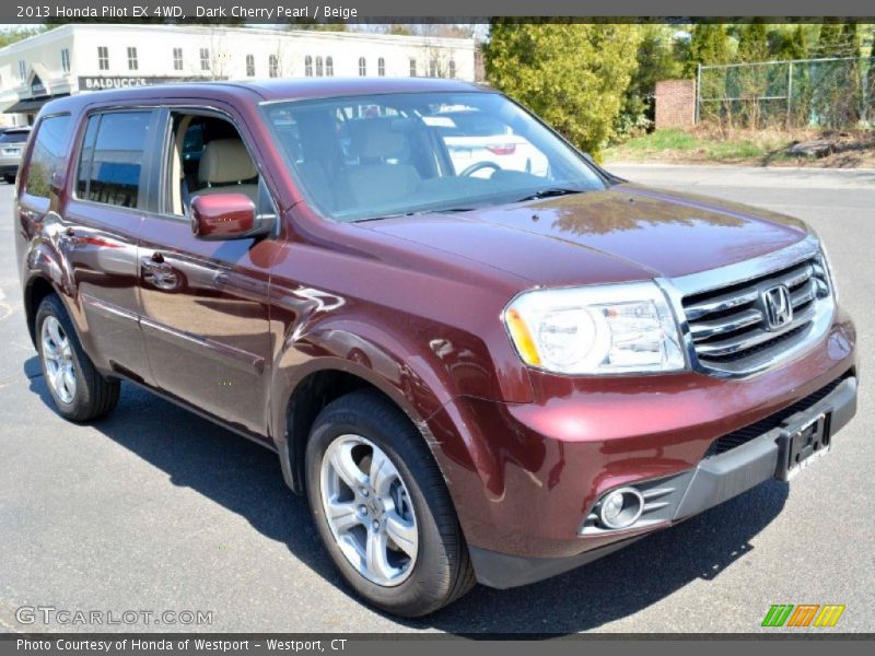 Dark Cherry Pearl / Beige 2013 Honda Pilot EX 4WD