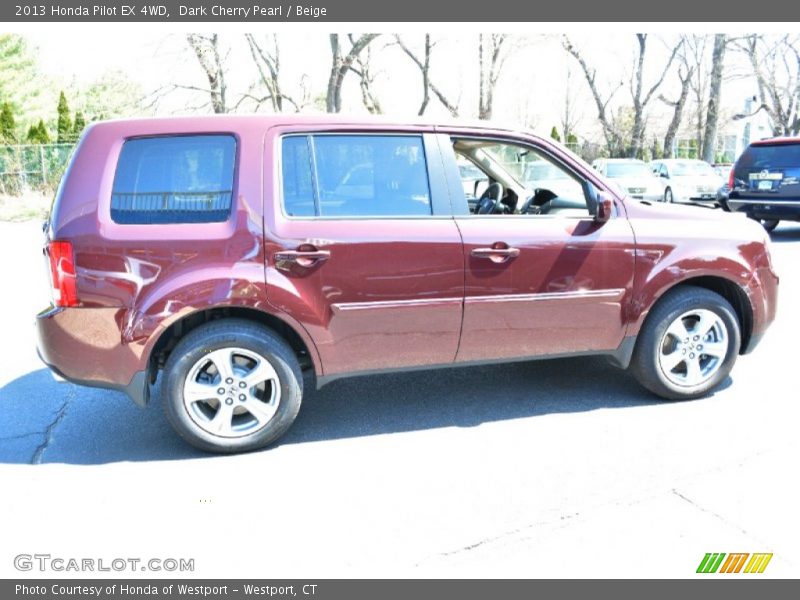 Dark Cherry Pearl / Beige 2013 Honda Pilot EX 4WD