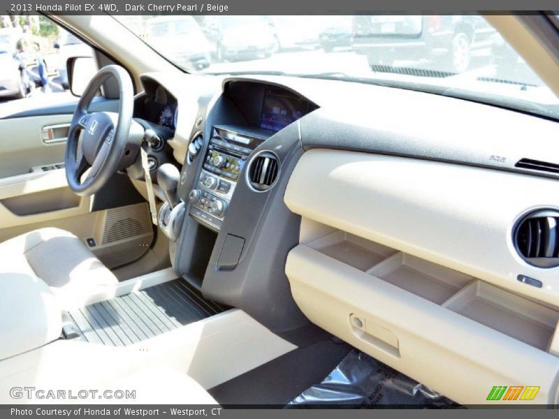 Dark Cherry Pearl / Beige 2013 Honda Pilot EX 4WD