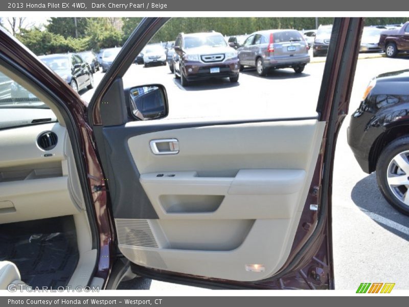 Dark Cherry Pearl / Beige 2013 Honda Pilot EX 4WD