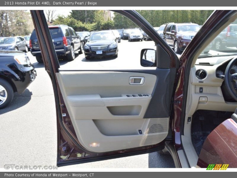 Dark Cherry Pearl / Beige 2013 Honda Pilot EX 4WD