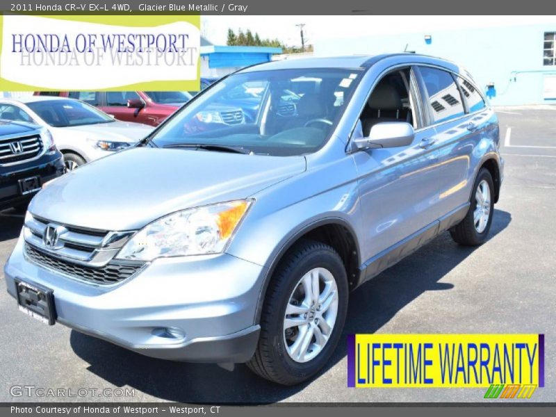 Glacier Blue Metallic / Gray 2011 Honda CR-V EX-L 4WD
