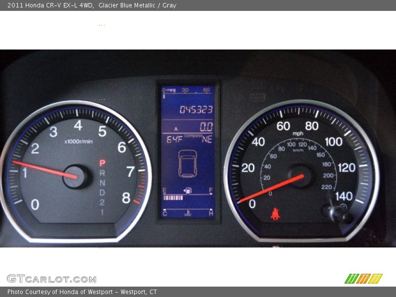 Glacier Blue Metallic / Gray 2011 Honda CR-V EX-L 4WD