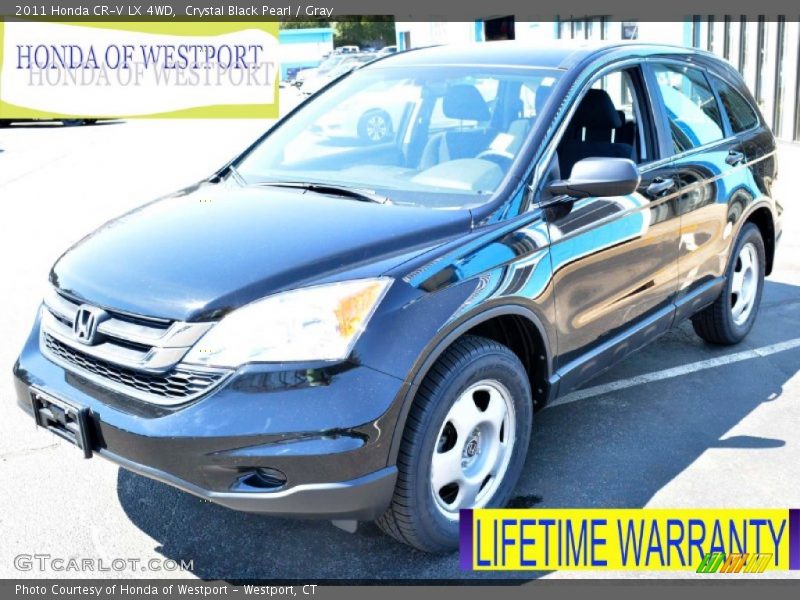 Crystal Black Pearl / Gray 2011 Honda CR-V LX 4WD