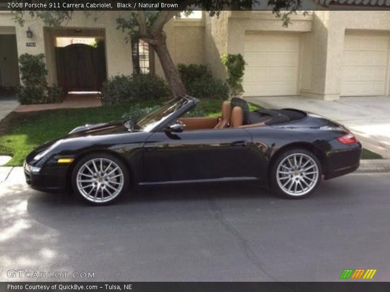 Black / Natural Brown 2008 Porsche 911 Carrera Cabriolet