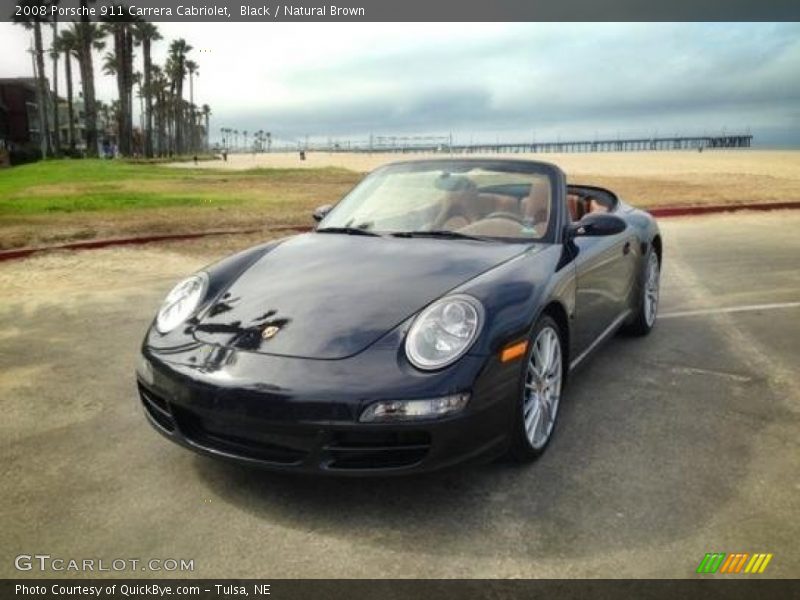 Black / Natural Brown 2008 Porsche 911 Carrera Cabriolet