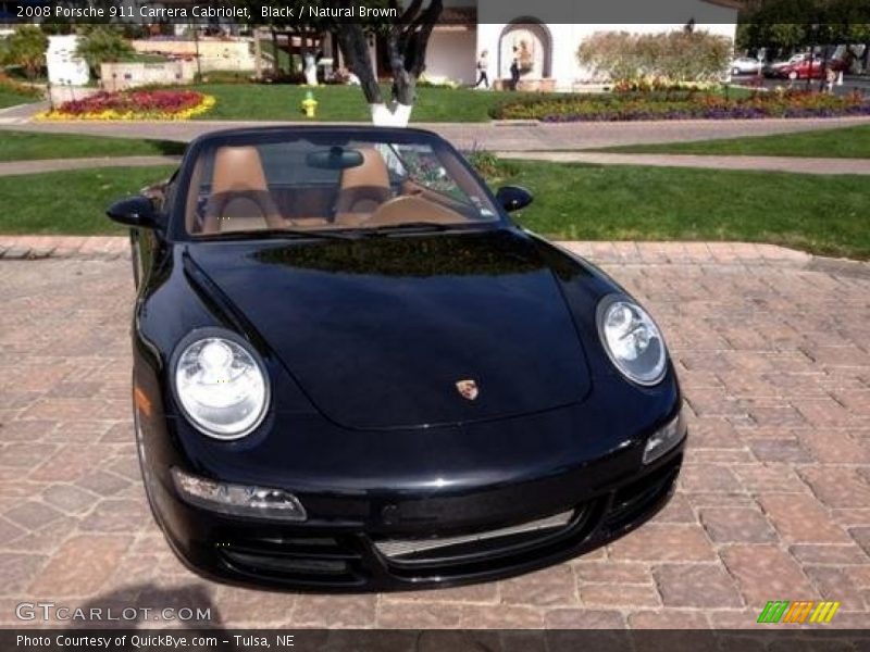 Black / Natural Brown 2008 Porsche 911 Carrera Cabriolet