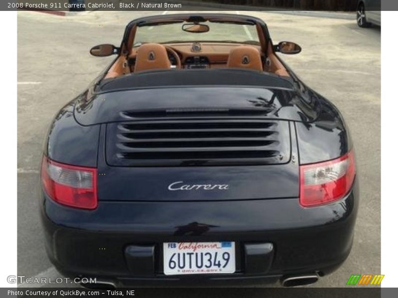 Black / Natural Brown 2008 Porsche 911 Carrera Cabriolet