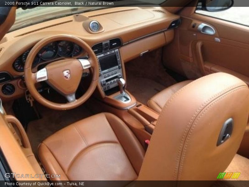 Black / Natural Brown 2008 Porsche 911 Carrera Cabriolet