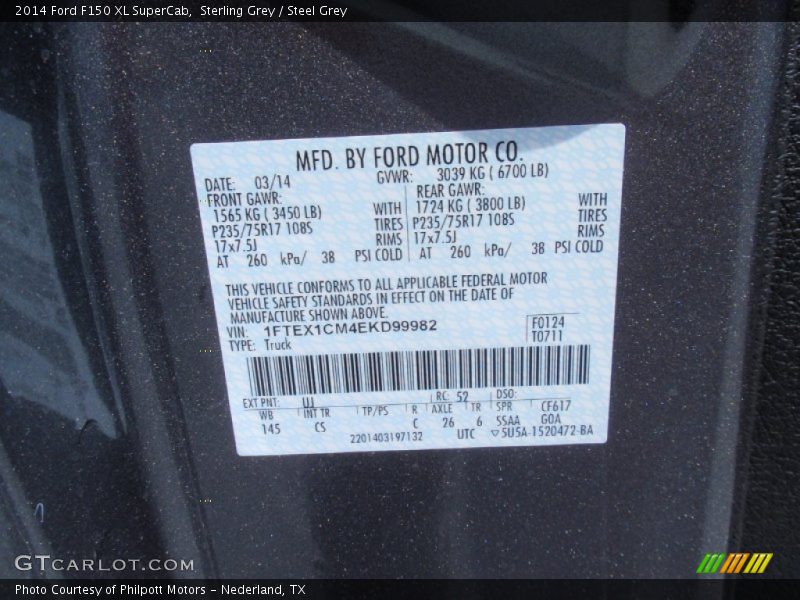 Sterling Grey / Steel Grey 2014 Ford F150 XL SuperCab