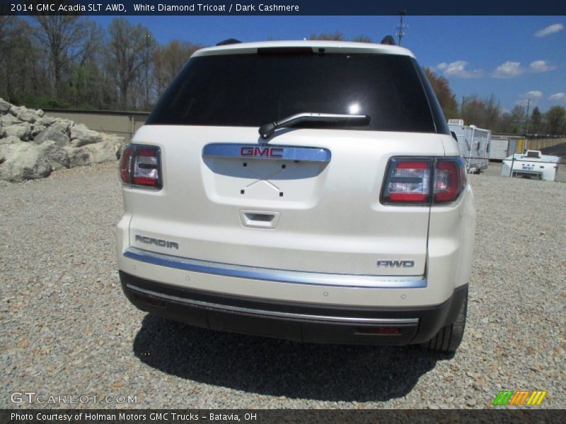White Diamond Tricoat / Dark Cashmere 2014 GMC Acadia SLT AWD