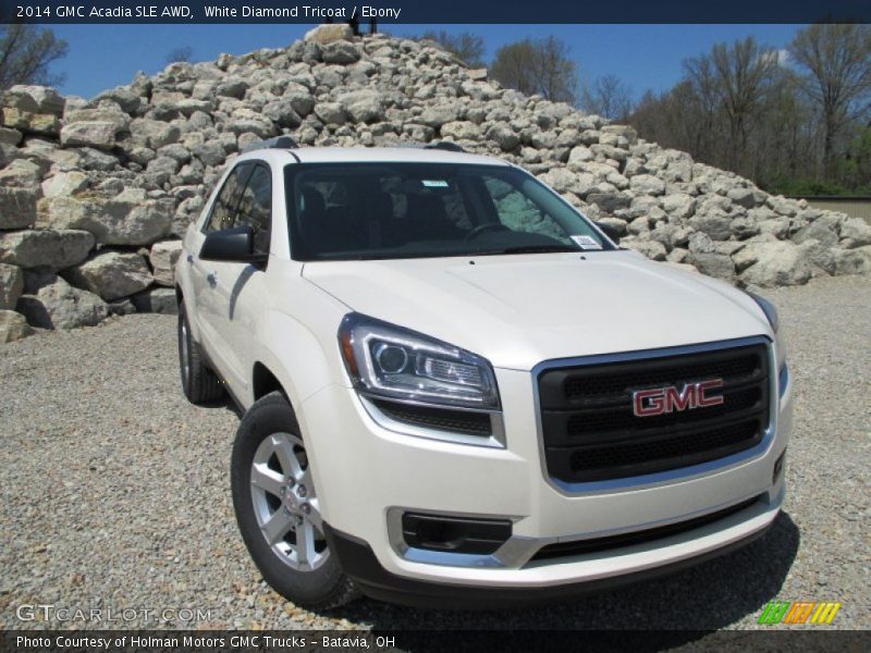 White Diamond Tricoat / Ebony 2014 GMC Acadia SLE AWD