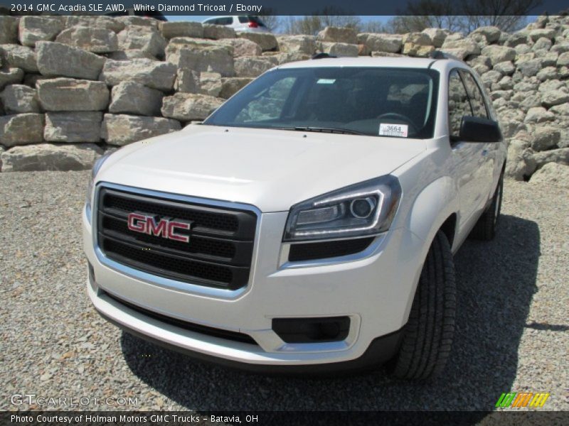 White Diamond Tricoat / Ebony 2014 GMC Acadia SLE AWD