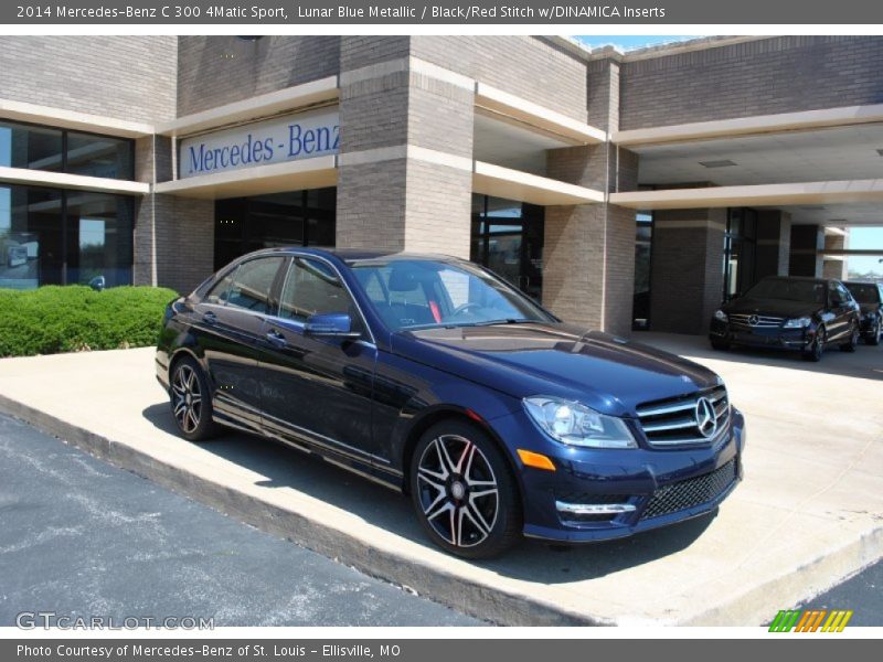 Lunar Blue Metallic / Black/Red Stitch w/DINAMICA Inserts 2014 Mercedes-Benz C 300 4Matic Sport