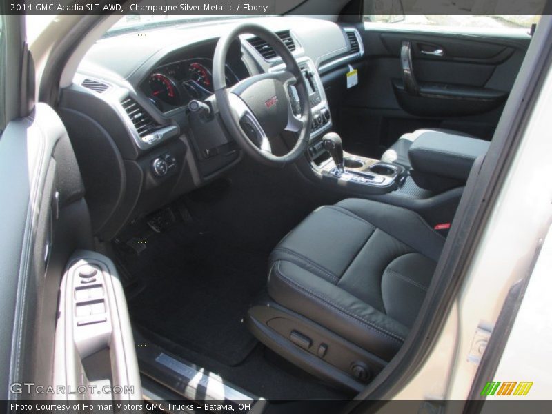 Champagne Silver Metallic / Ebony 2014 GMC Acadia SLT AWD