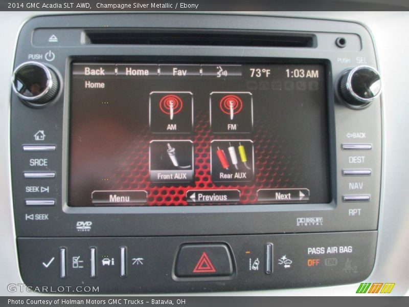 Champagne Silver Metallic / Ebony 2014 GMC Acadia SLT AWD