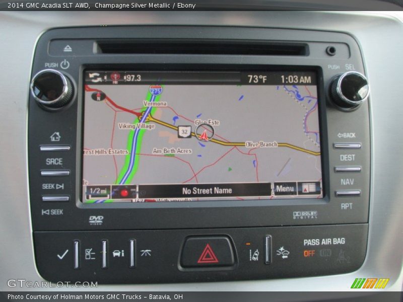 Champagne Silver Metallic / Ebony 2014 GMC Acadia SLT AWD
