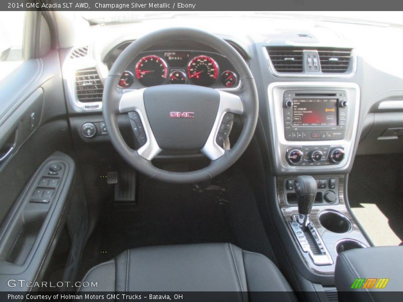 Champagne Silver Metallic / Ebony 2014 GMC Acadia SLT AWD