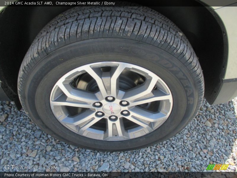 Champagne Silver Metallic / Ebony 2014 GMC Acadia SLT AWD
