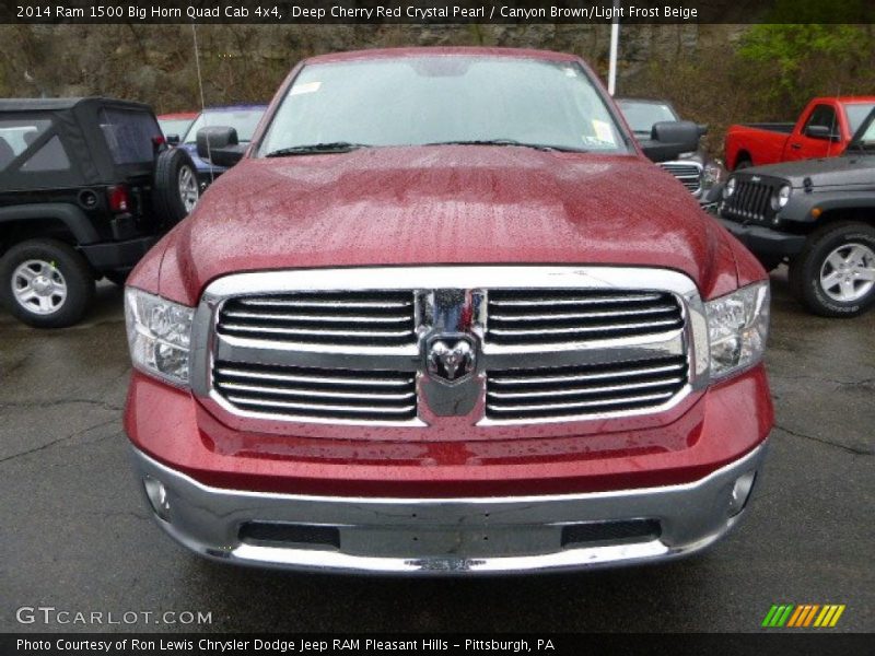 Deep Cherry Red Crystal Pearl / Canyon Brown/Light Frost Beige 2014 Ram 1500 Big Horn Quad Cab 4x4
