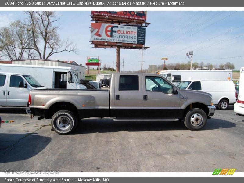 Arizona Beige Metallic / Medium Parchment 2004 Ford F350 Super Duty Lariat Crew Cab 4x4 Dually