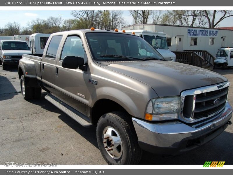 Arizona Beige Metallic / Medium Parchment 2004 Ford F350 Super Duty Lariat Crew Cab 4x4 Dually