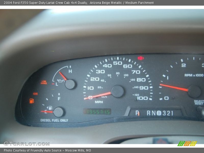 Arizona Beige Metallic / Medium Parchment 2004 Ford F350 Super Duty Lariat Crew Cab 4x4 Dually