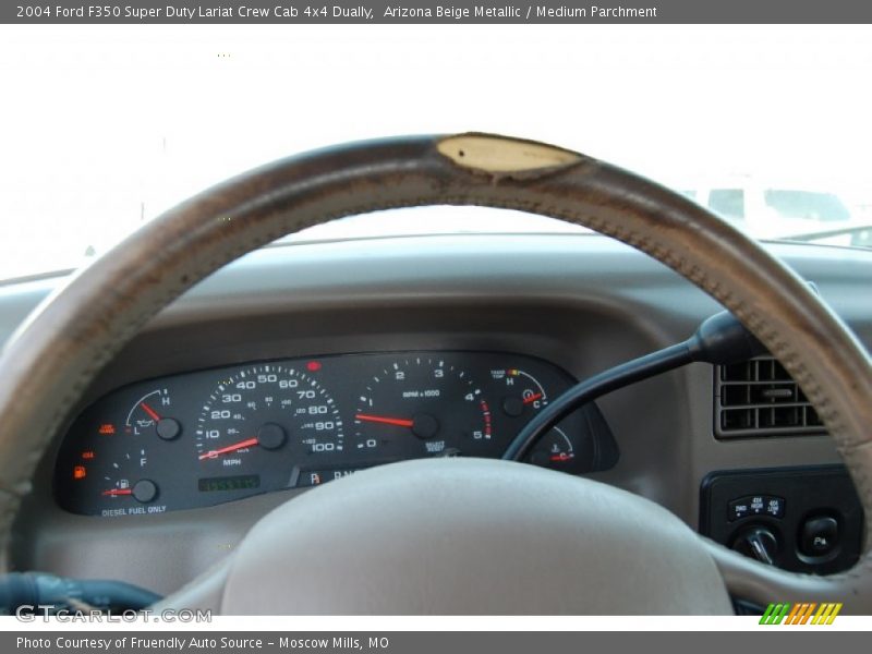 Arizona Beige Metallic / Medium Parchment 2004 Ford F350 Super Duty Lariat Crew Cab 4x4 Dually