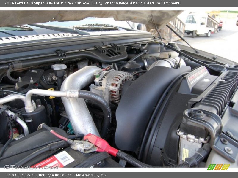 Arizona Beige Metallic / Medium Parchment 2004 Ford F350 Super Duty Lariat Crew Cab 4x4 Dually