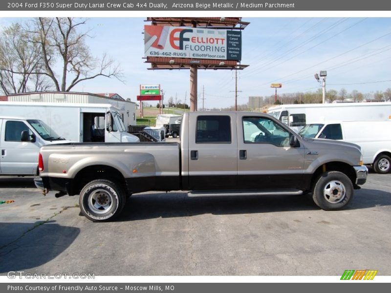 Arizona Beige Metallic / Medium Parchment 2004 Ford F350 Super Duty Lariat Crew Cab 4x4 Dually