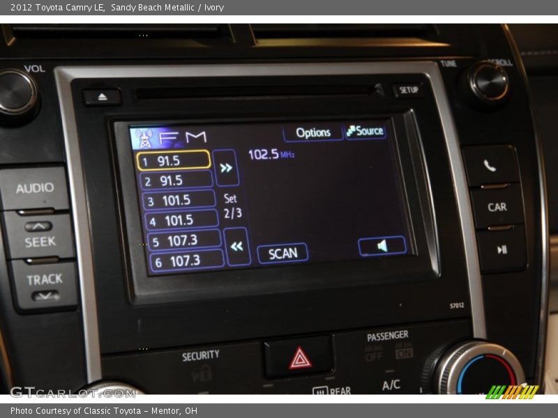 Sandy Beach Metallic / Ivory 2012 Toyota Camry LE