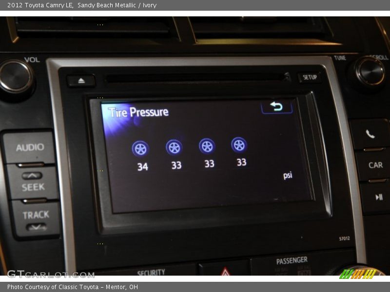 Sandy Beach Metallic / Ivory 2012 Toyota Camry LE