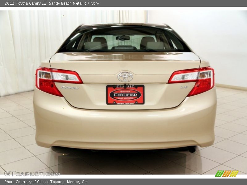 Sandy Beach Metallic / Ivory 2012 Toyota Camry LE