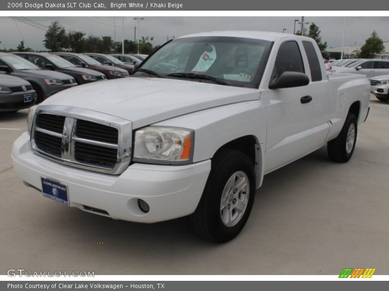 Bright White / Khaki Beige 2006 Dodge Dakota SLT Club Cab
