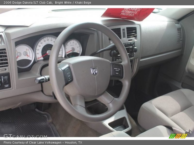 Bright White / Khaki Beige 2006 Dodge Dakota SLT Club Cab